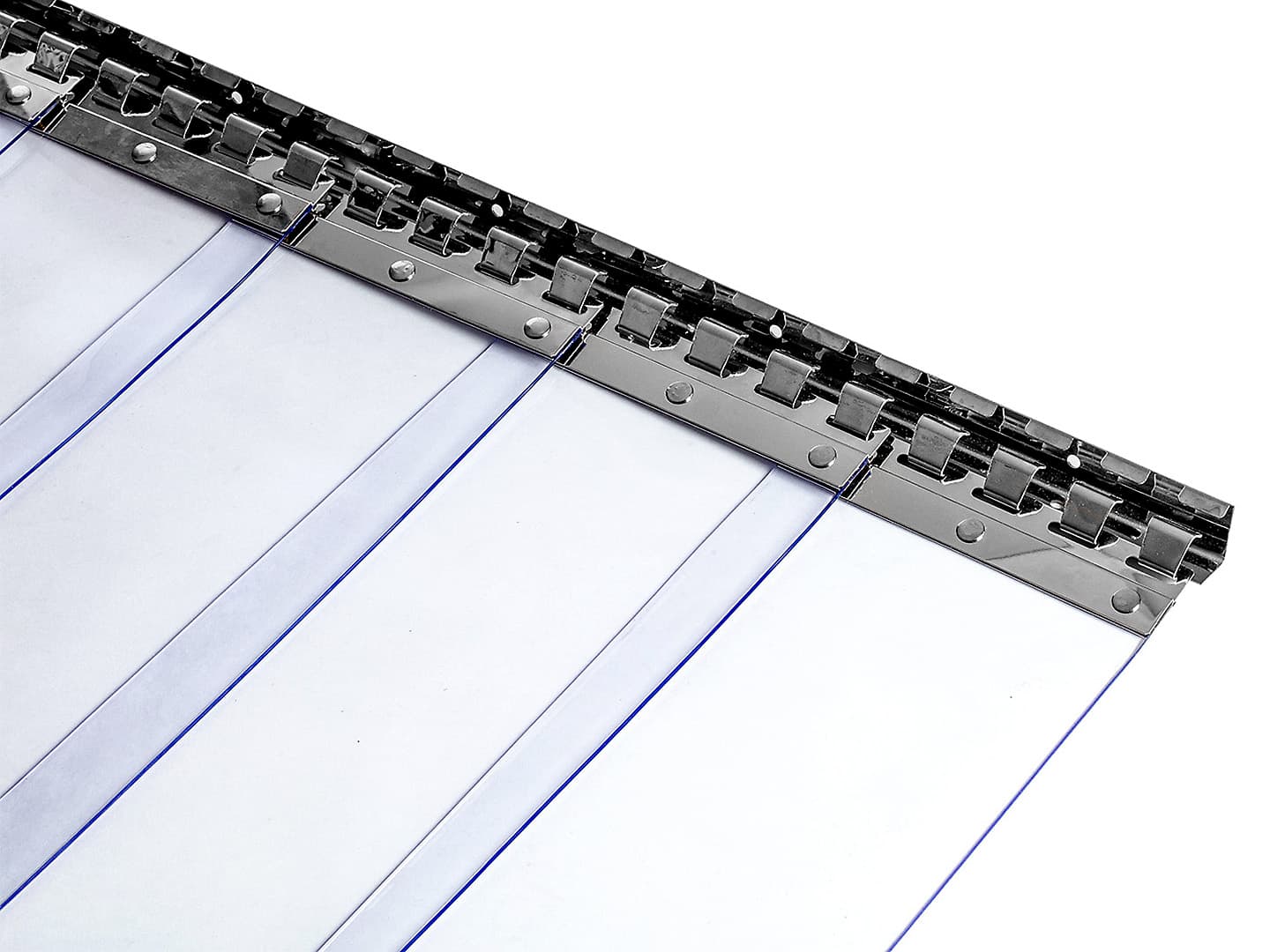 Streifenvorhang PVC mit Krallenprofil konfektioniert